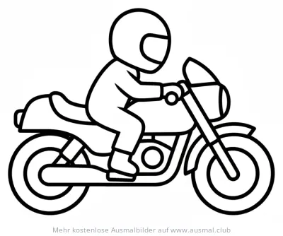 Motorrad mit Fahrer Ausmalbild