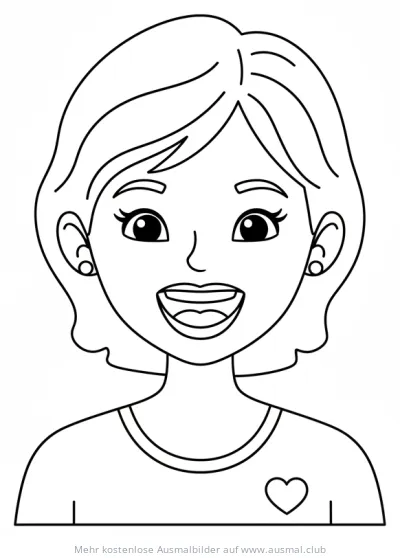 Portrait einer lächelnden Mutter Ausmalbild