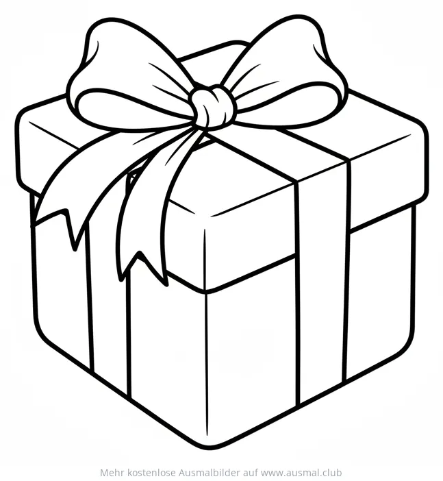 Geschenkbox mit Schleife Ausmalbild