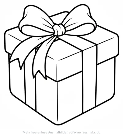 Geschenkbox mit Schleife Ausmalbild
