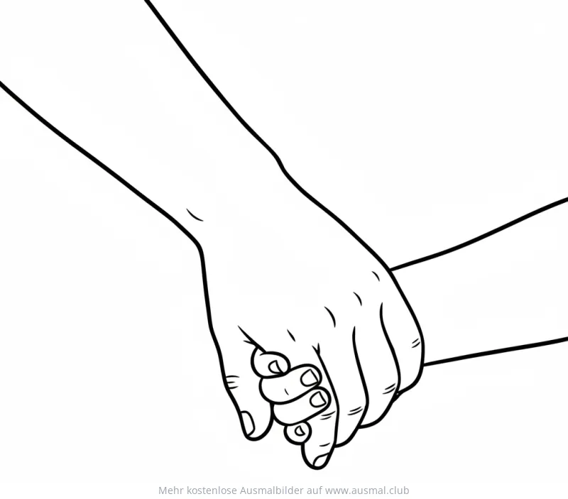 Mutter hält Hand ihres Kindes Ausmalbild