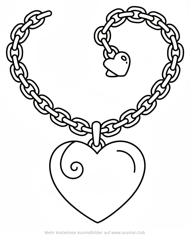 Herzkette Ausmalbild