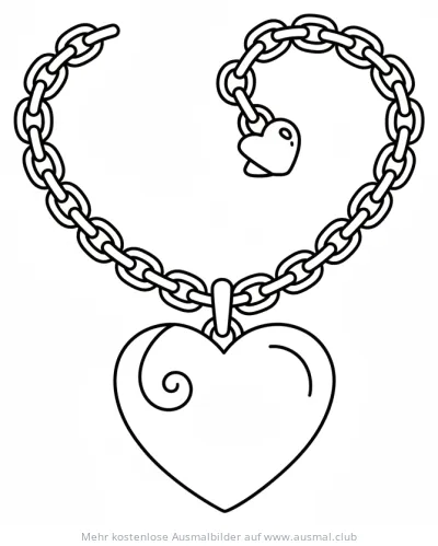 Herzkette Ausmalbild