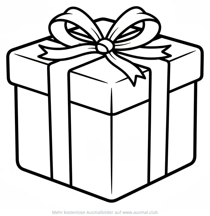 Geschenkbox mit Schleife Ausmalbild