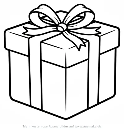 Geschenkbox mit Schleife Ausmalbild
