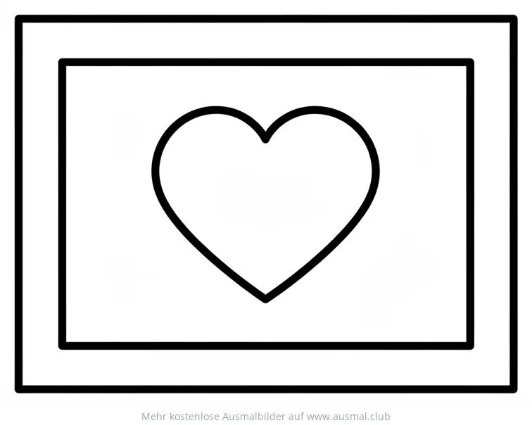 Herz im Bilderrahmen Ausmalbild