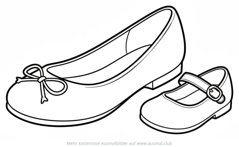 Schuhe für Mutter und Tochter Ausmalbild zum Muttertag