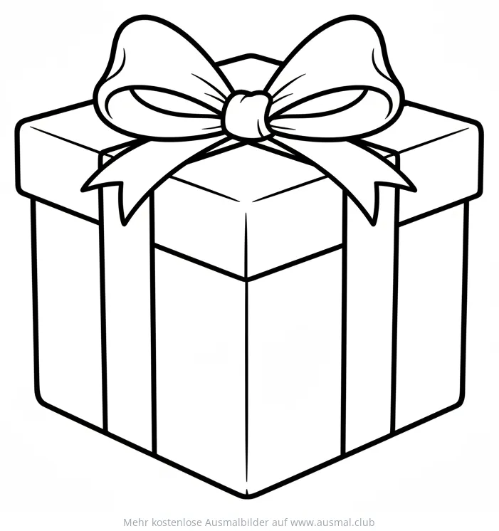 Geschenk mit Schleife Ausmalbild