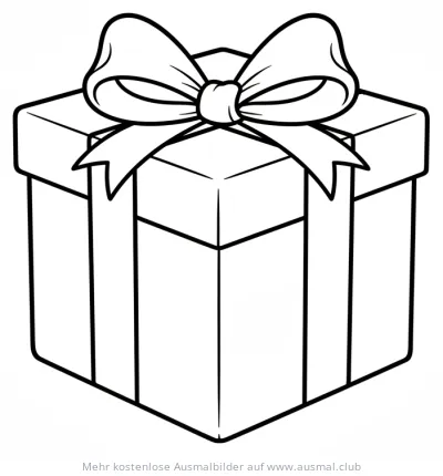 Geschenk mit Schleife Ausmalbild