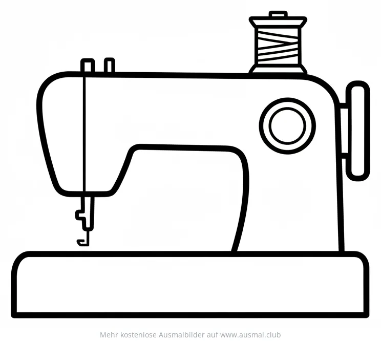 Nähmaschine Ausmalbild mit Garnrolle