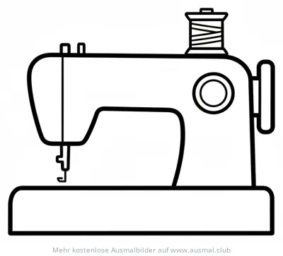 Nähmaschine Ausmalbild mit Garnrolle