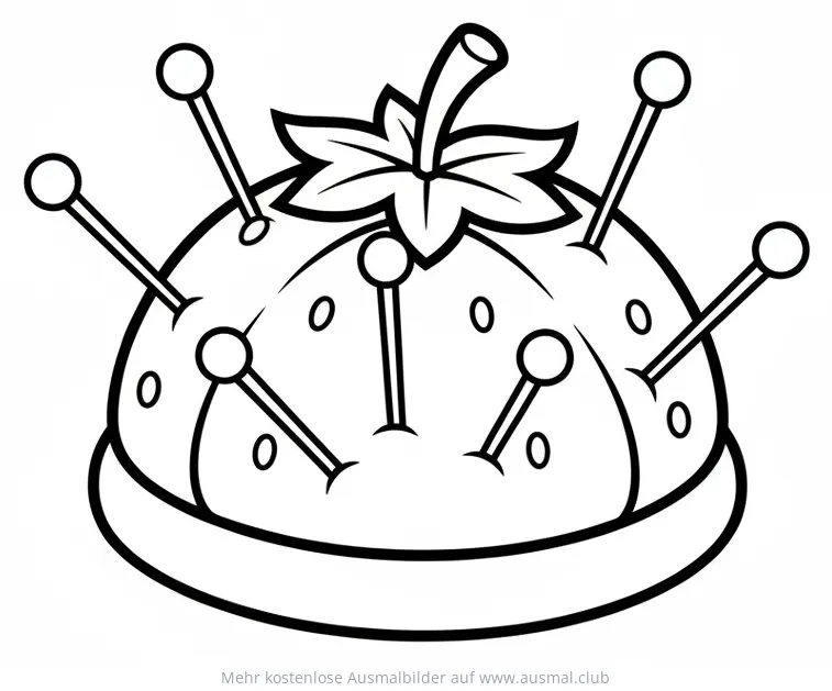 Nadelkissen mit Nadeln Ausmalbild