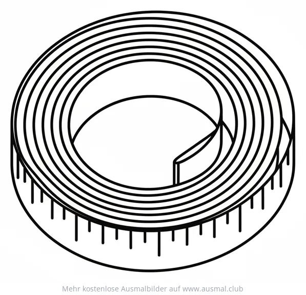 Aufgerolltes Massband Ausmalbild