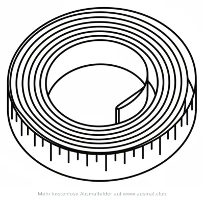 Aufgerolltes Massband Ausmalbild