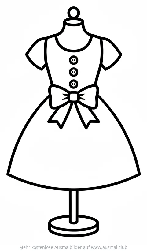 Schneiderpuppe mit Kleid Ausmalbild