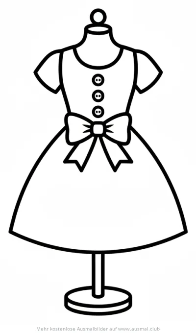Schneiderpuppe mit Kleid Ausmalbild