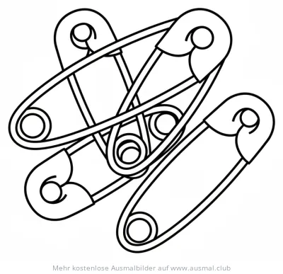 Drei Sicherheitsnadeln Ausmalbild