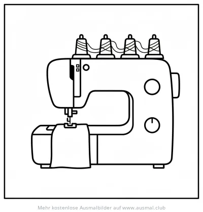 Overlock Nähmaschine Ausmalbild