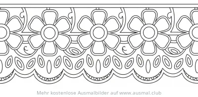 Spitze Ausmalbild mit Blumen und Blättern