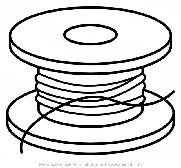 Nähmaschinenspule mit Garn Ausmalbild