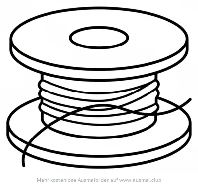 Nähmaschinenspule mit Garn Ausmalbild