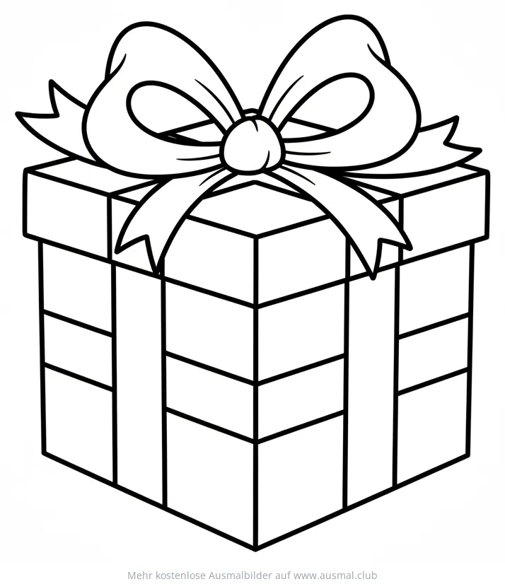 Geschenk mit Schleife Ausmalbild
