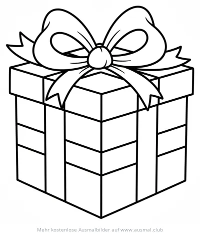 Geschenk mit Schleife Ausmalbild