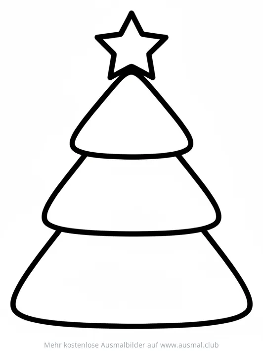 Tannenbaum Ausmalbild mit Sternspitze