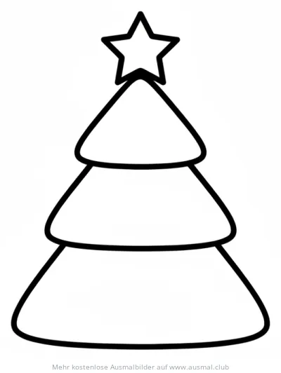 Tannenbaum Ausmalbild mit Sternspitze