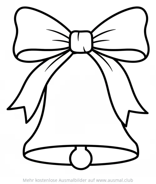 Weihnachtsglocke mit Schleife Ausmalbild