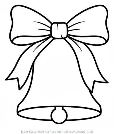 Weihnachtsglocke mit Schleife Ausmalbild