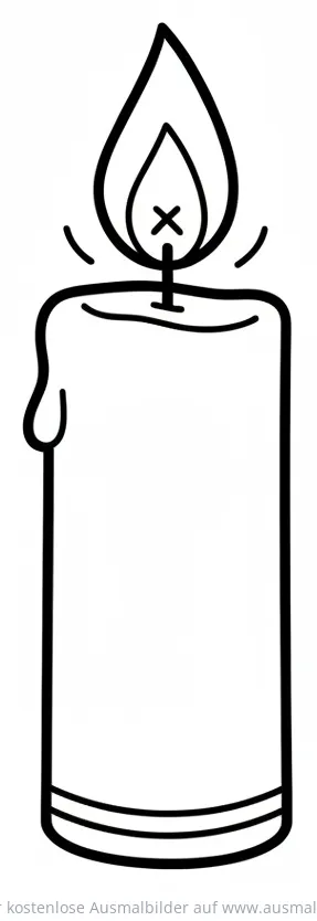 Brennende Kerze Ausmalbild