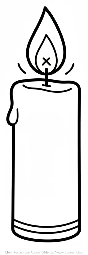 Brennende Kerze Ausmalbild