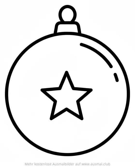 Weihnachtskugel mit Stern Ausmalbild