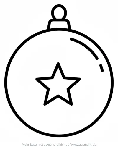 Weihnachtskugel mit Stern Ausmalbild