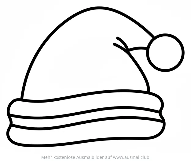 Nikolausmütze Ausmalbild mit Bommel