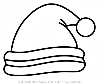 Nikolausmütze Ausmalbild mit Bommel