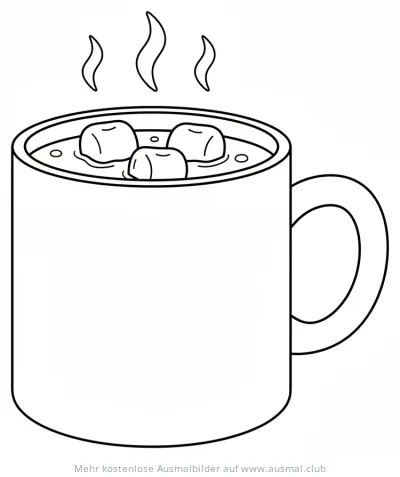Kakao mit Marshmallows Ausmalbild