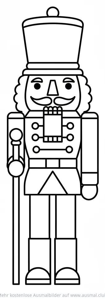 Nussknacker Ausmalbild im klassischen Design