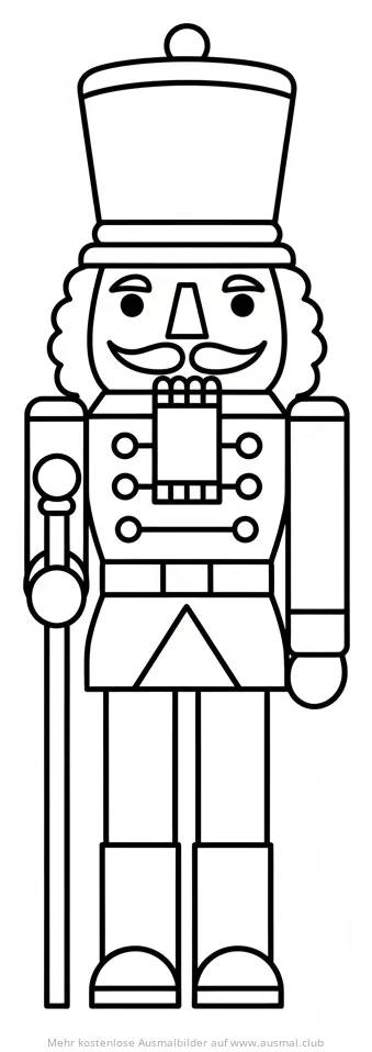 Nussknacker Ausmalbild im klassischen Design