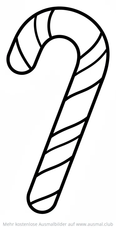 Zuckerstange Ausmalbild mit Streifen