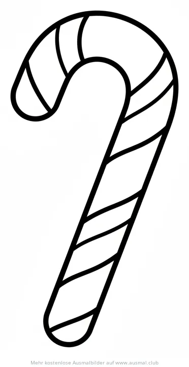 Zuckerstange Ausmalbild mit Streifen