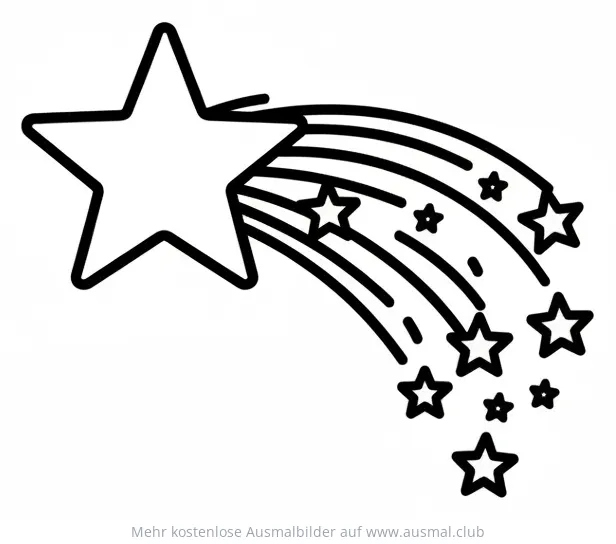Stern von Bethlehem Ausmalbild mit Sternenschweif