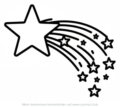 Stern von Bethlehem Ausmalbild mit Sternenschweif