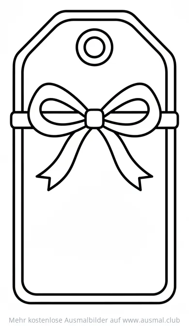 Geschenkanhänger mit Schleife Ausmalbild