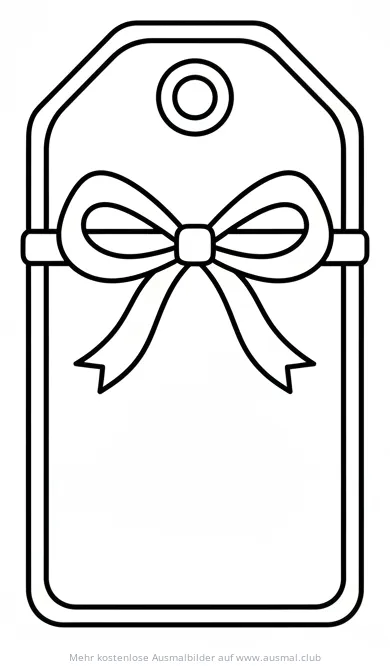 Geschenkanhänger mit Schleife Ausmalbild