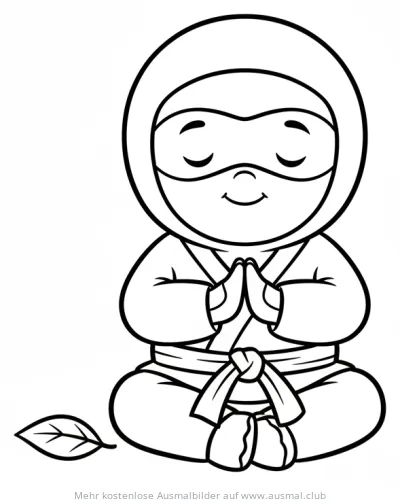 Meditierender Ninja Ausmalbild