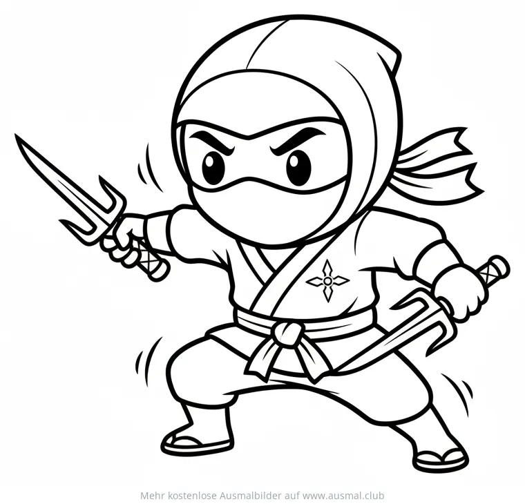 Ninja mit Sai Ausmalbild