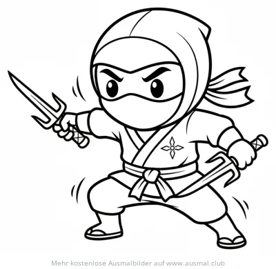 Ninja mit Sai Ausmalbild
