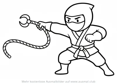 Ninja mit Enterhaken Ausmalbild